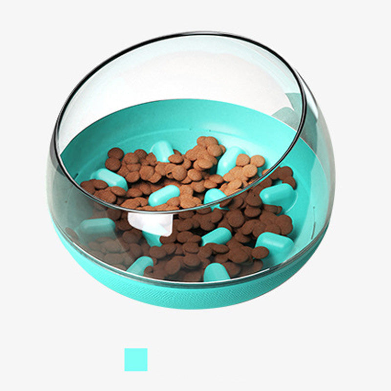 Space Capsule Slow Feeder Bowl for Dogs & Cats – Anti-Gulp Tumbler Design