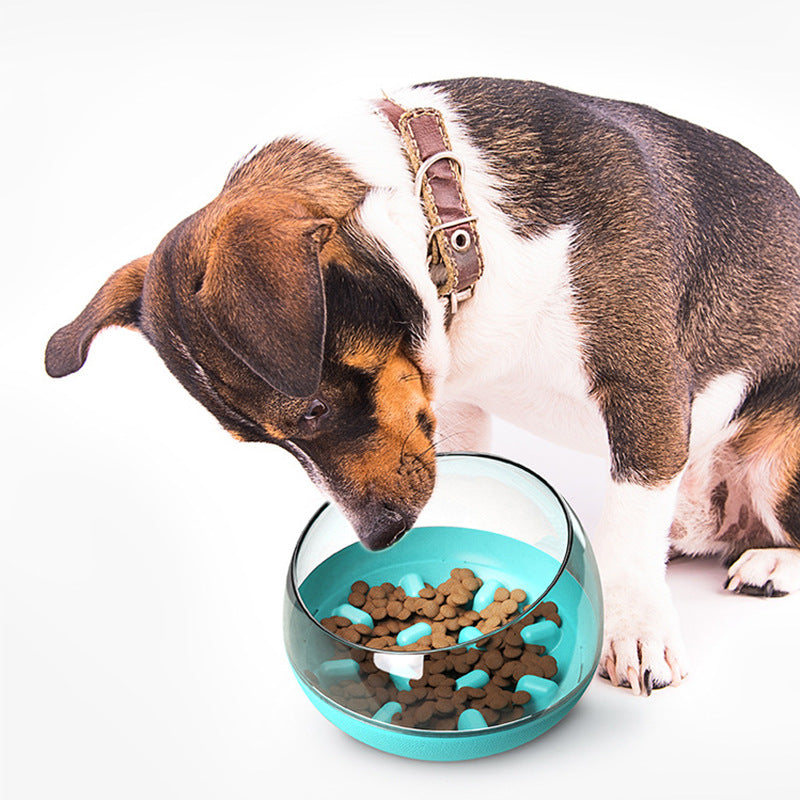 Space Capsule Slow Feeder Bowl for Dogs & Cats – Anti-Gulp Tumbler Design