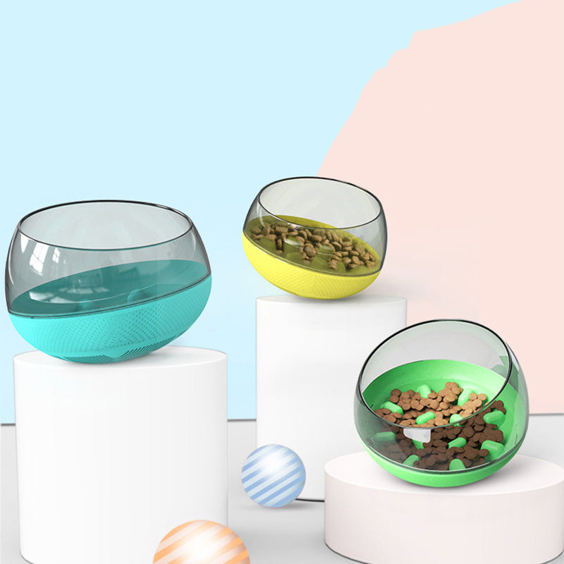 Space Capsule Slow Feeder Bowl for Dogs & Cats – Anti-Gulp Tumbler Design