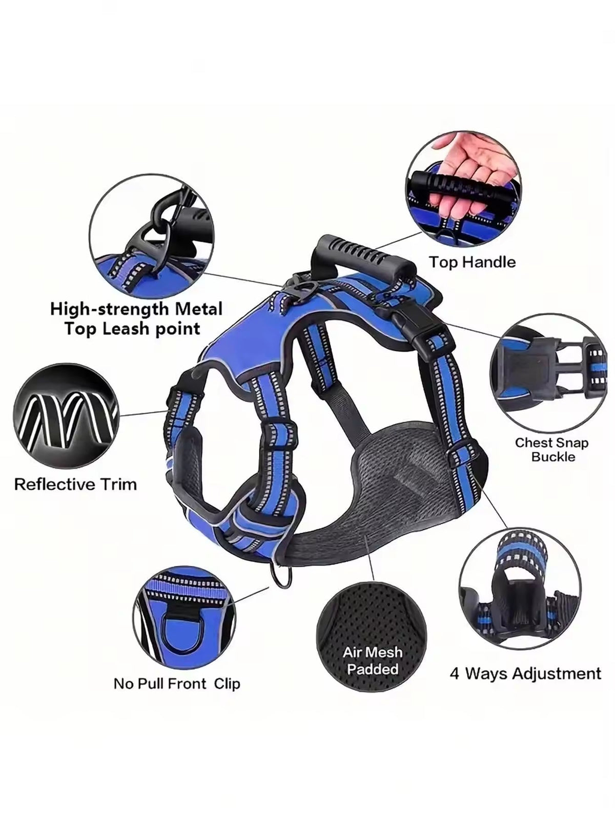 Tactical Service Dog Harness Set – Car Seat Belt & Collapsible Bowl Included - My Pet Spot