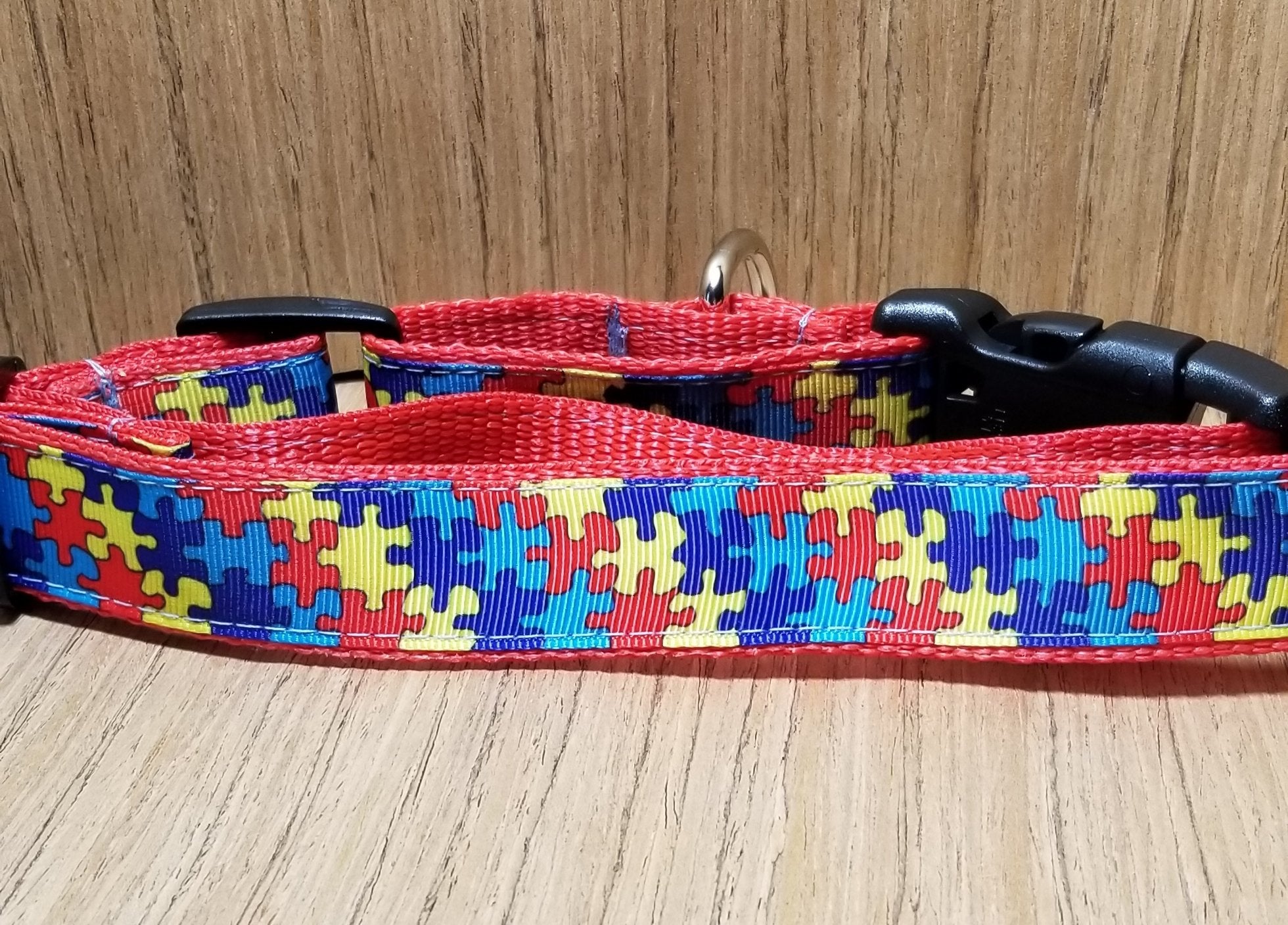 Autism Puzzle Pieces Martingale Dog Collar – Medium & Large