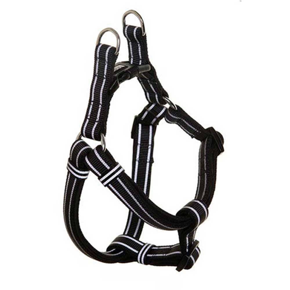 Doog Neoprene Dog Harness – Lassie Black with Reflective Stripe