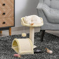 PawHut 17" Cat Scratching Tree – Kitten Activity Centre with Condo & Hanging Toy