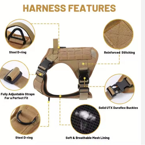 Tactical Service Dog Harness Vest – Adjustable, Breathable & Durable