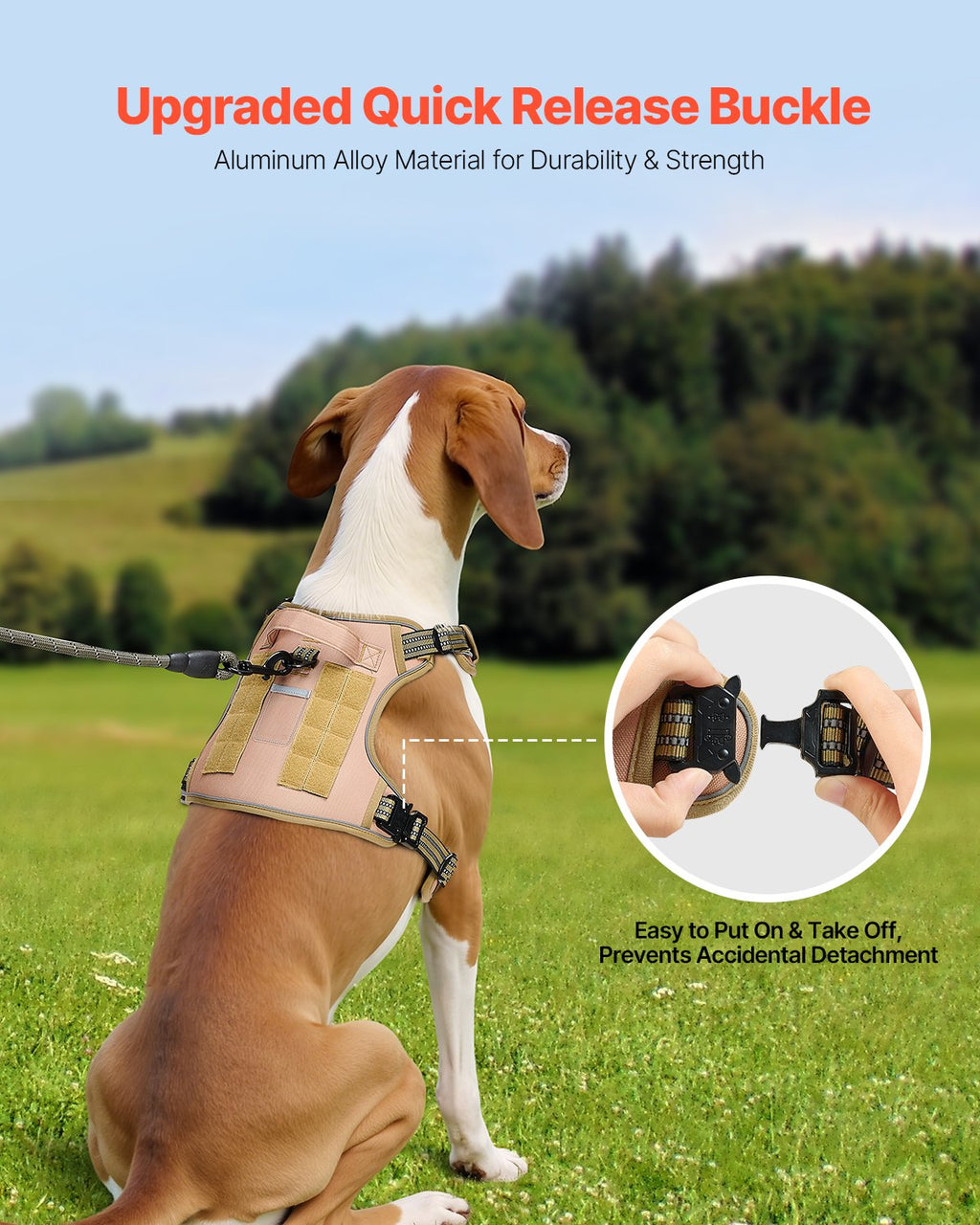 Tactical Dog Harness for Large Dogs – No Pull, Adjustable & Heavy Duty