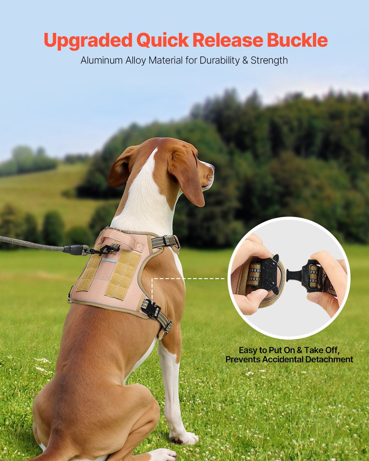 Tactical Dog Harness for Large Dogs – No Pull, Adjustable & Heavy Duty