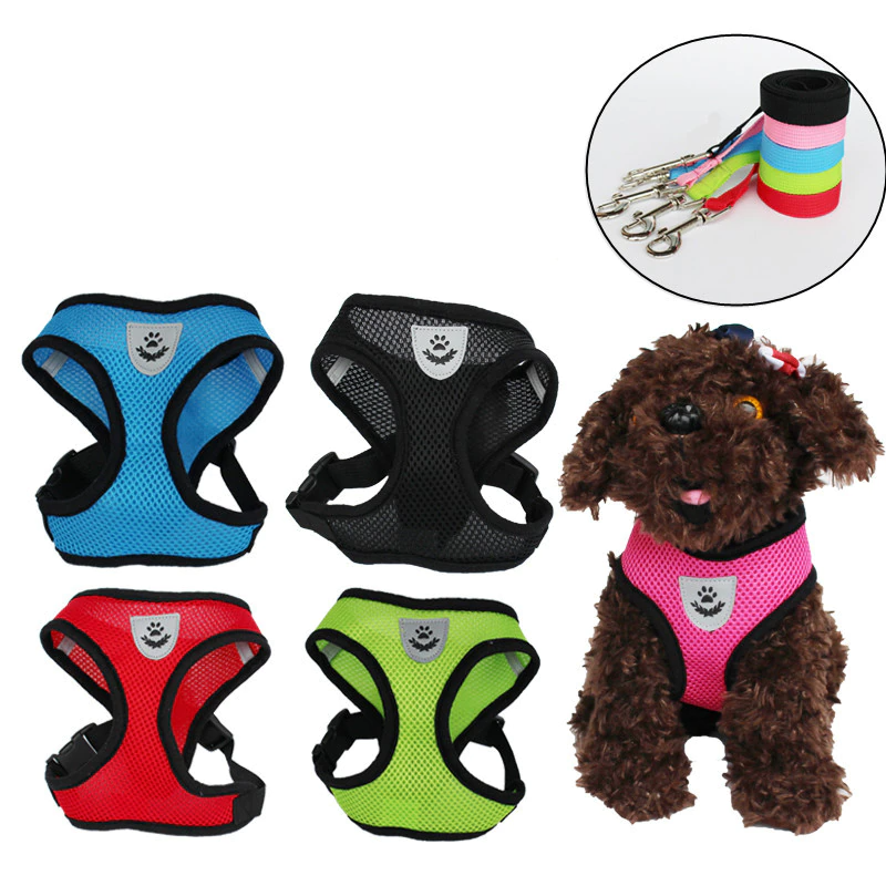Adjustable Reflective Pet Harness & Leash Set – S/M/L/XL
