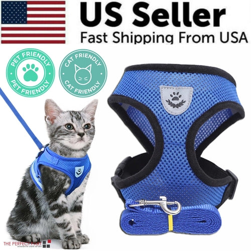 Adjustable Reflective Pet Harness & Leash Set – S/M/L/XL