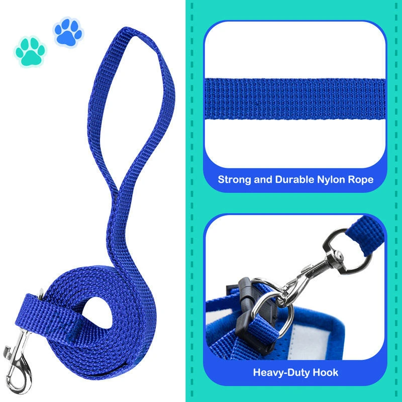 Adjustable Reflective Pet Harness & Leash Set – S/M/L/XL
