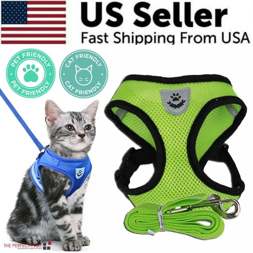 Adjustable Reflective Pet Harness & Leash Set – S/M/L/XL