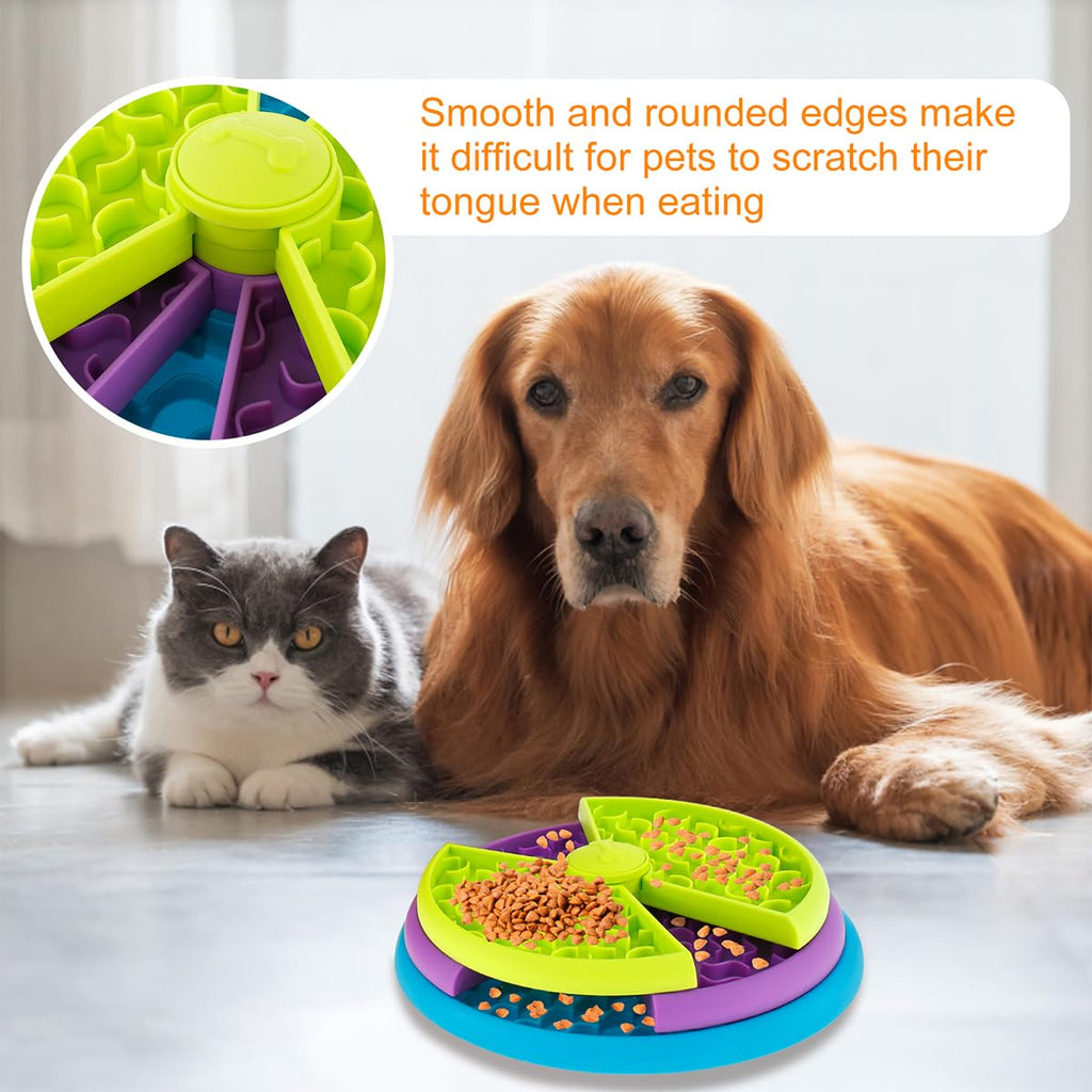 3-in-1 Interactive Slow Feeder Bowl for Dogs & Cats – Lick Mat, Puzzle & Feeder