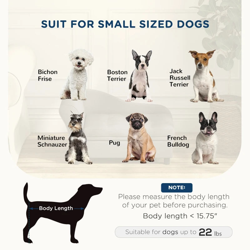 PawHut Dog Sofa with Under-Seat Storage – Small Dogs, Gray