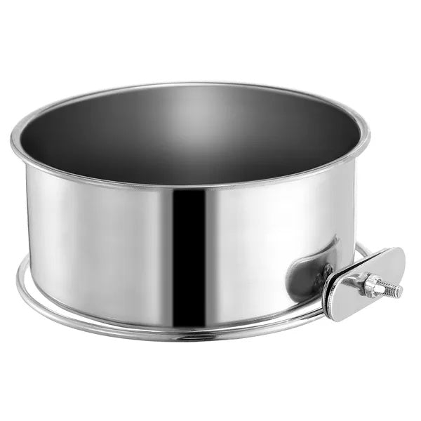 Detachable Pet Cage Bowl – Stainless Steel Food & Water Bowl With Clamp Holder