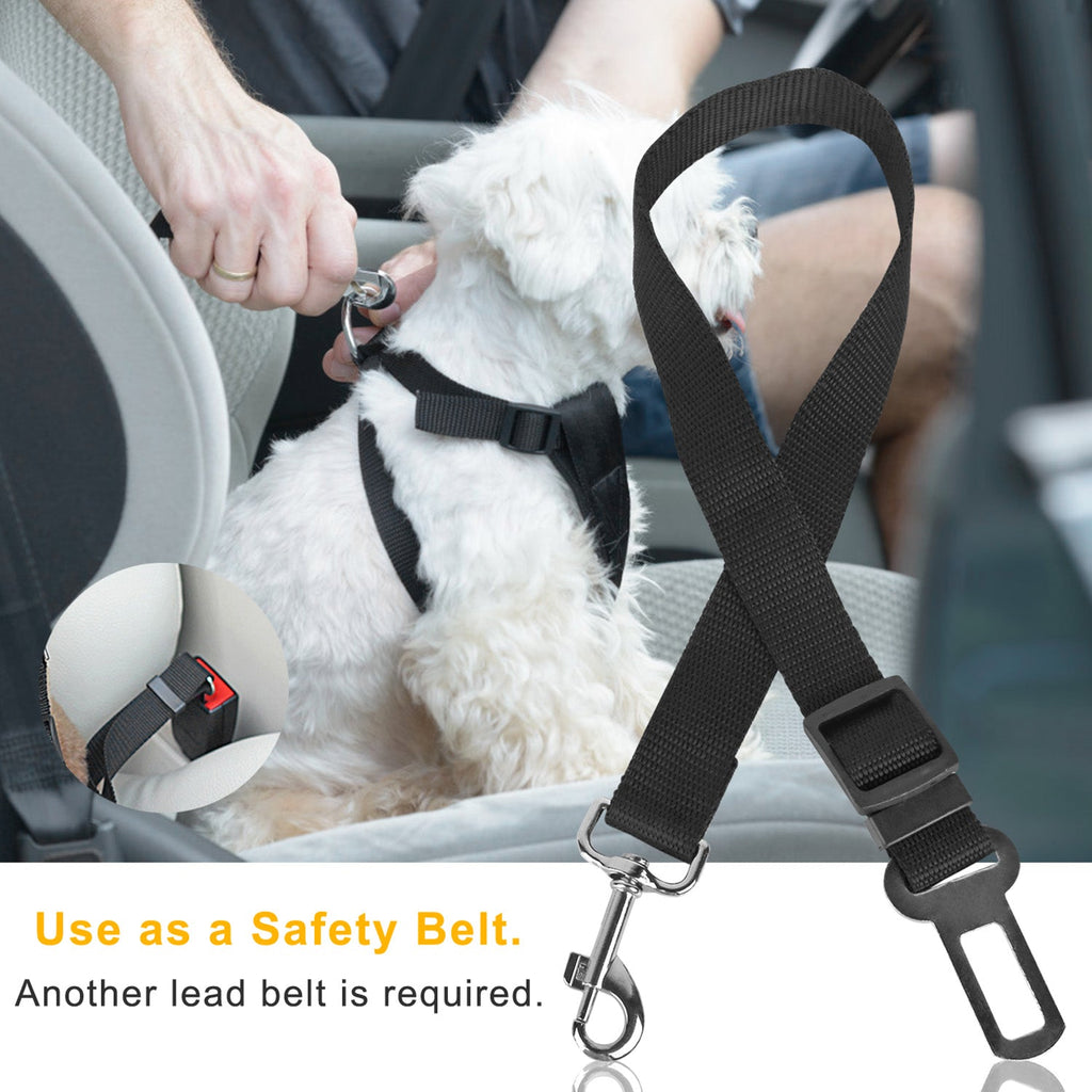 2-Pack Adjustable Pet Dog & Cat Car Safety Seat Belt Leash