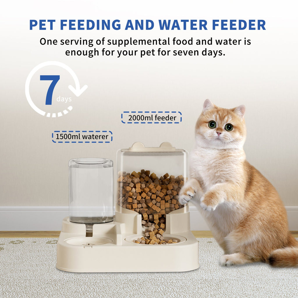 Transparent Pet Food & Water Dispenser – Visible, Automatic & Easy to Fill