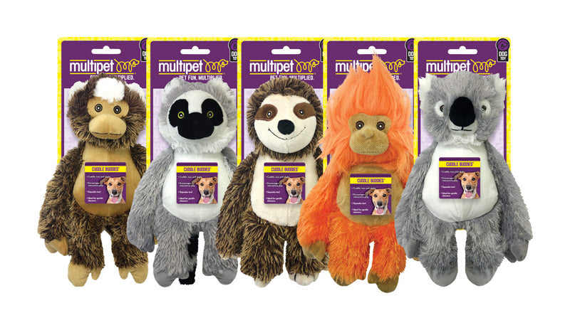 Multipet Assorted Color Monkey, Lemur, Sloth, Tamarin & Koala Dog Toy