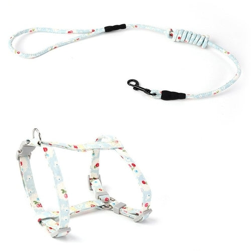 Colorful Puppy & Cat Chest Harness with Lead – Adjustable Nylon Strap