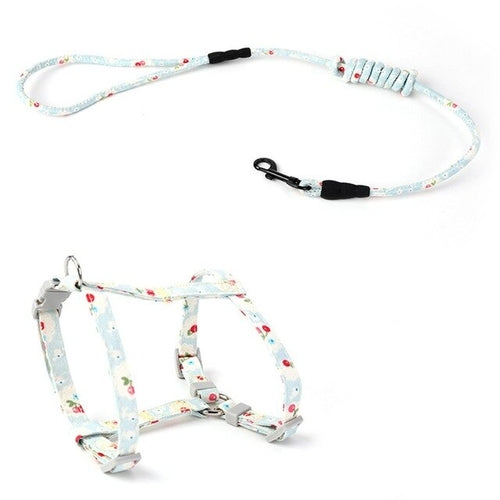 Colorful Puppy & Cat Chest Harness with Lead – Adjustable Nylon Strap