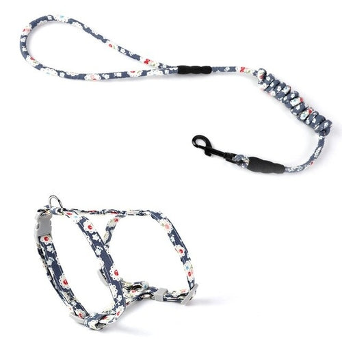 Colorful Puppy & Cat Chest Harness with Lead – Adjustable Nylon Strap
