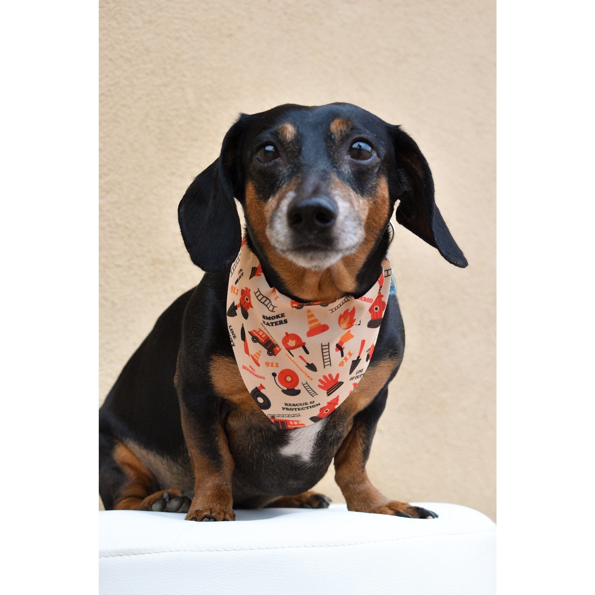 Fire Dog Bandana – Reversible Firefighter Dog Bandana