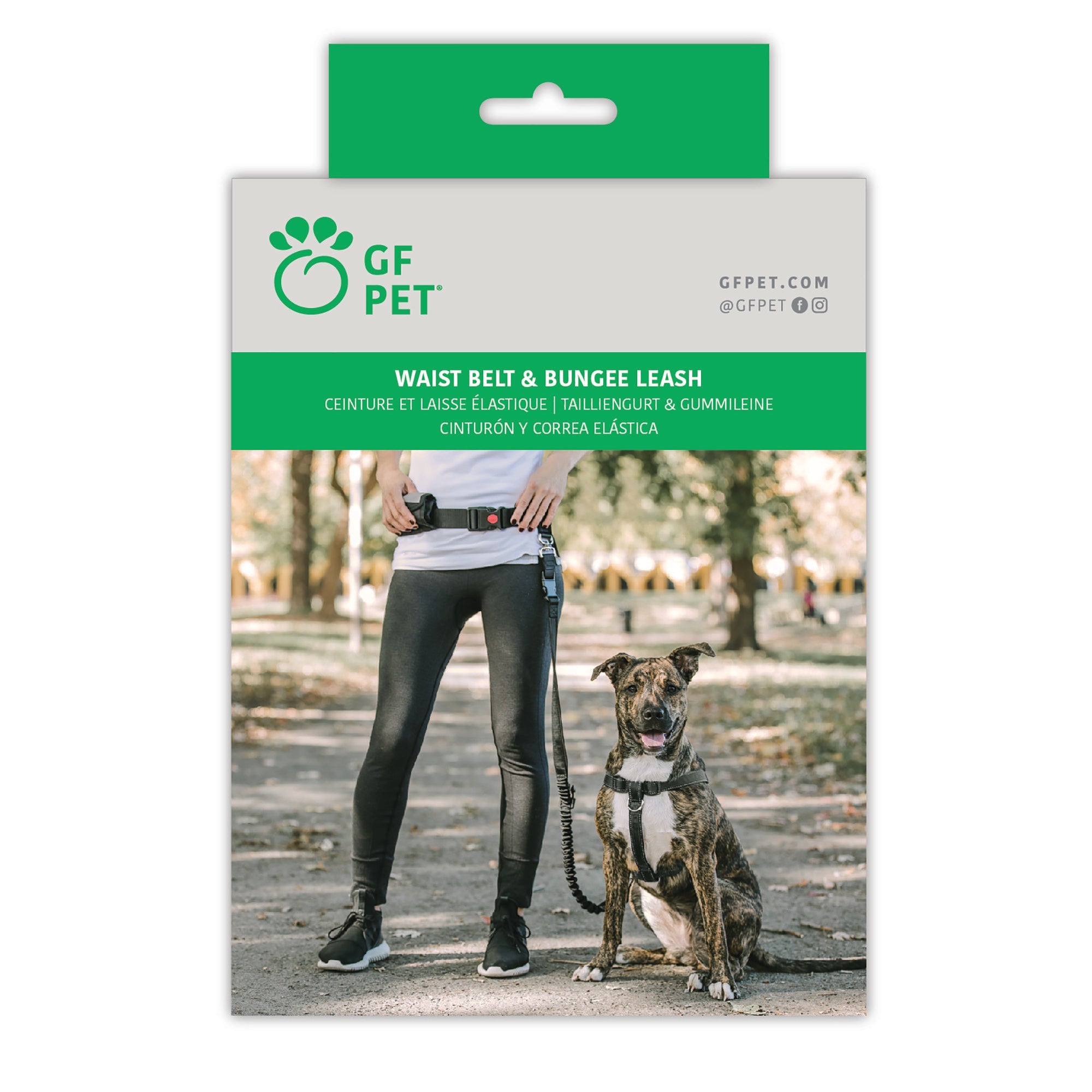 Hands-Free Waist Belt & Bungee Dog Leash - Running & Hiking