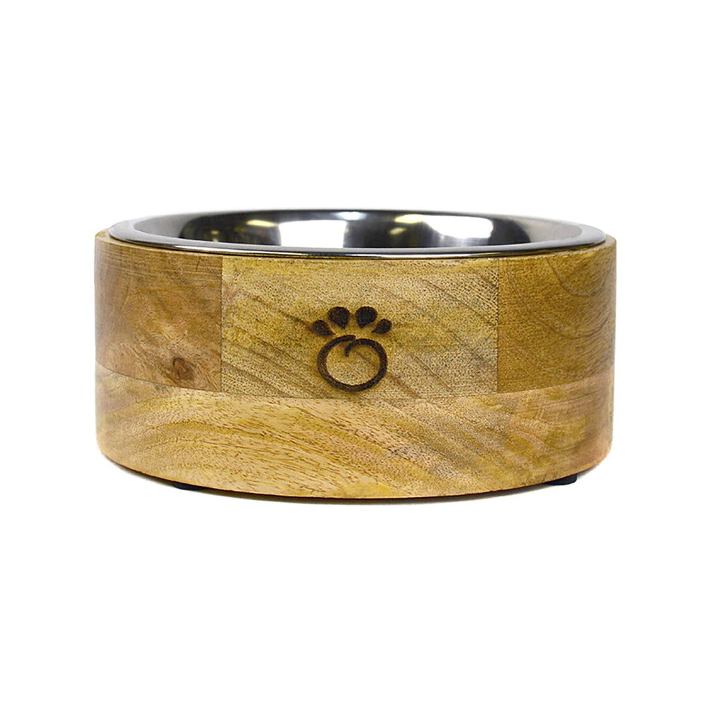 Handcrafted Mango Wood Pet Bowl – Elevated Feeder for Dogs & Cats
