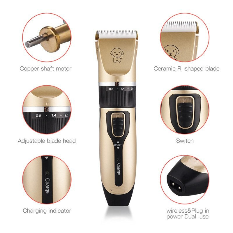 Professional Pet Grooming Clippers & Trimmer Set – Quiet, Cordless & Rechargeable