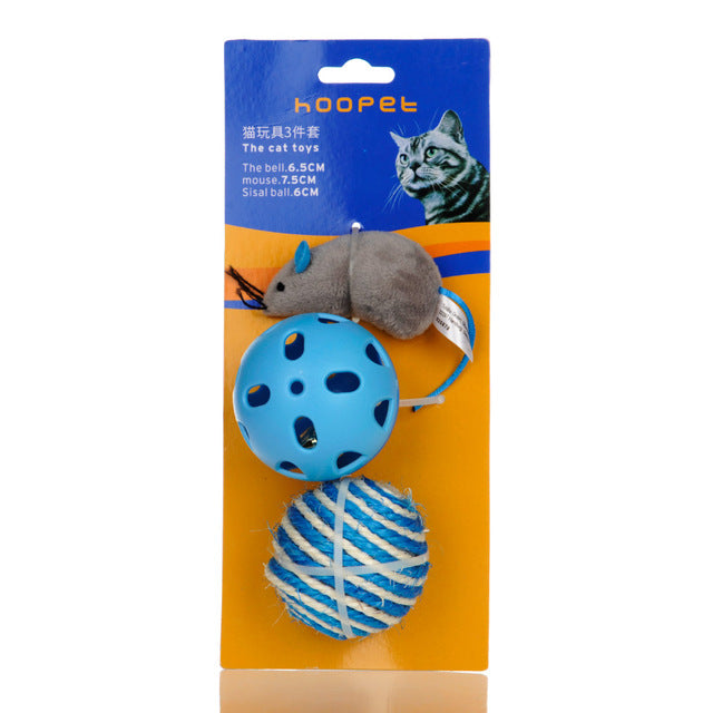 Funny Cat Toy – Mouse Bell & Sisal Ball Interactive Toy for Cats