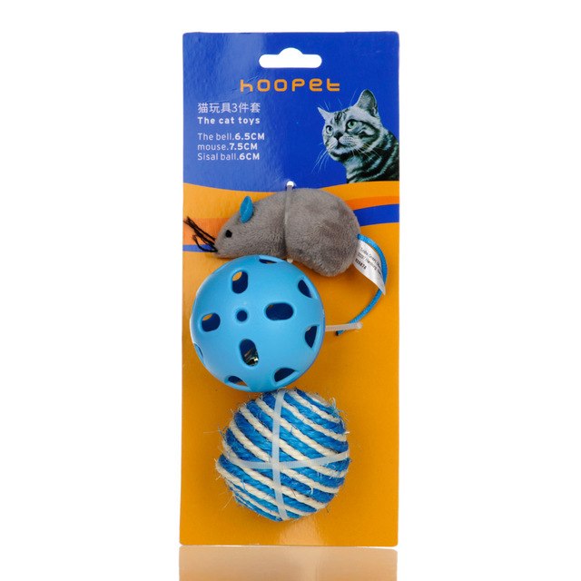 Funny Cat Toy – Mouse Bell & Sisal Ball Interactive Toy for Cats