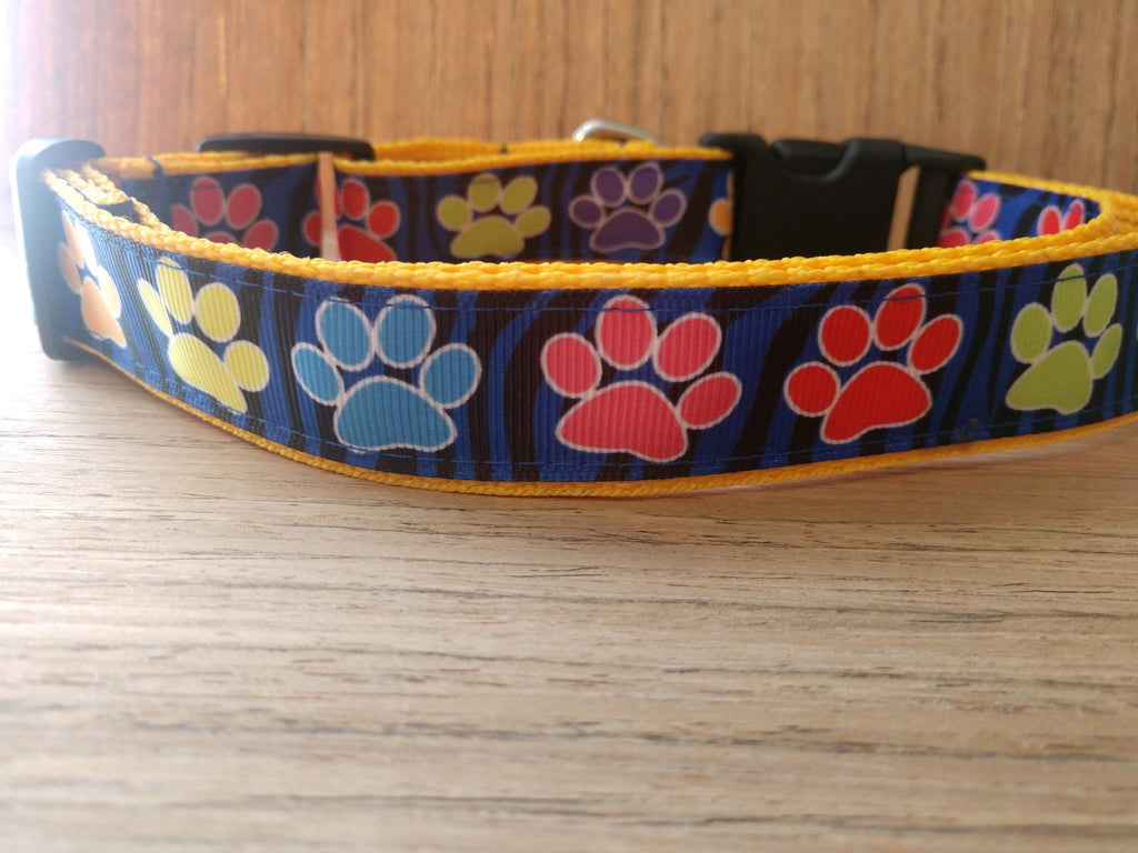 Colorful Paw Print Dog Leash – Large 6ft Heavy Duty