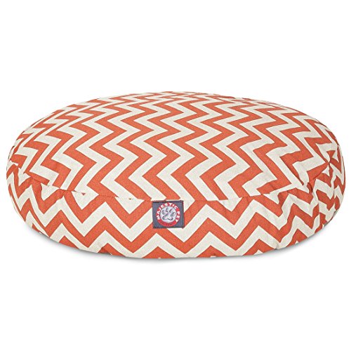 MajesticPet 30 in. Zig Zag Round Pet Bed – Burnt Orange