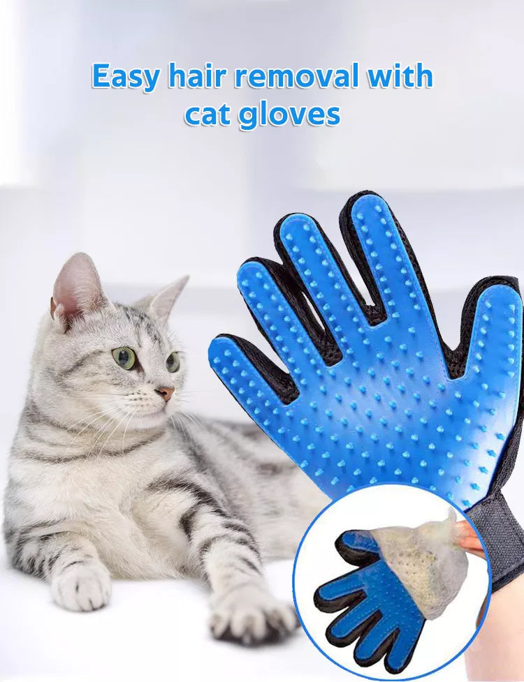 Pet Grooming Gloves – Hair Remover Brush Mitt for Dogs & Cats