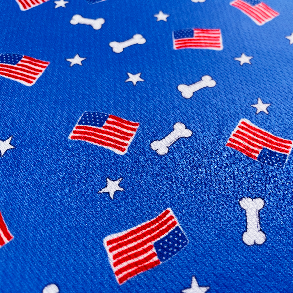 Red, White and Bones American Flag USA Tie-On Dog Bandana