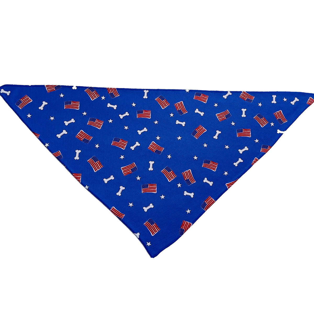 Red, White and Bones American Flag USA Tie-On Dog Bandana
