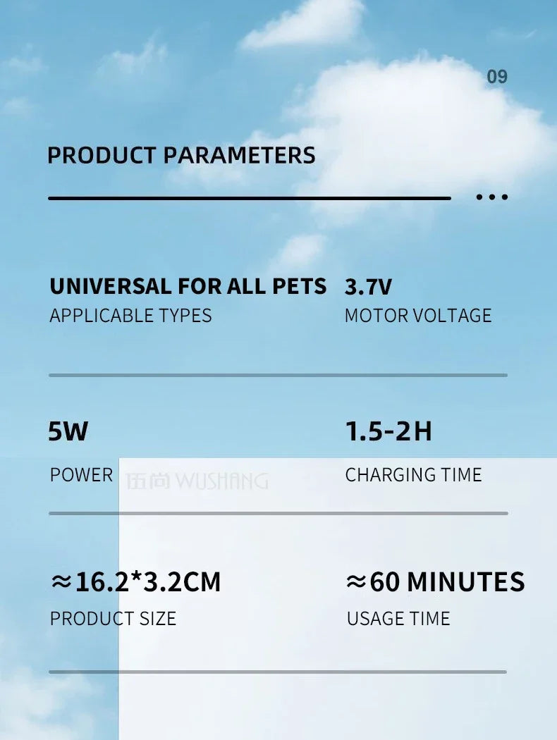 Pet Dog Electric Groomer Trimmer with LED Light – Waterproof Foot & Hair Trimmer