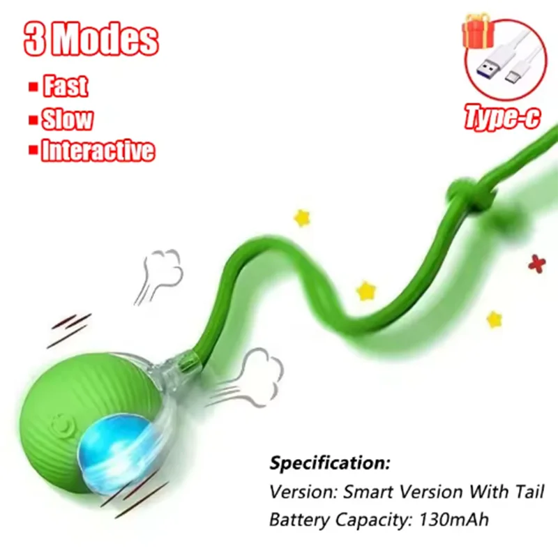 Interactive Electric Cat Ball Toy – Auto Rolling with Sound & Flash