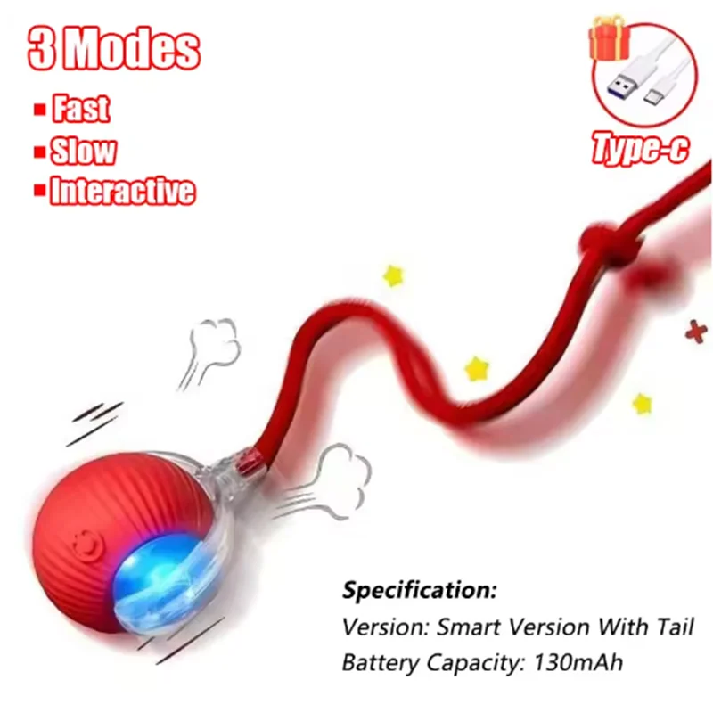 Interactive Electric Cat Ball Toy – Auto Rolling with Sound & Flash
