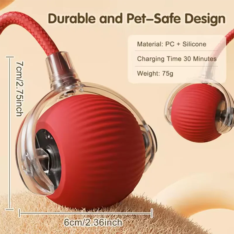 Interactive Electric Cat Ball Toy – Auto Rolling with Sound & Flash