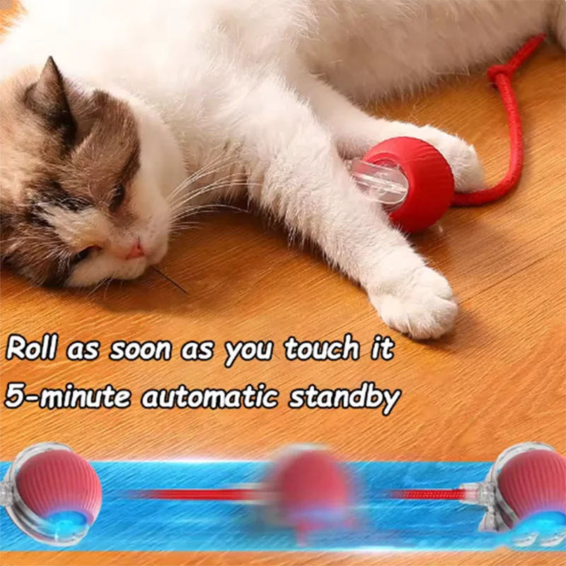 Interactive Electric Cat Ball Toy – Auto Rolling with Sound & Flash