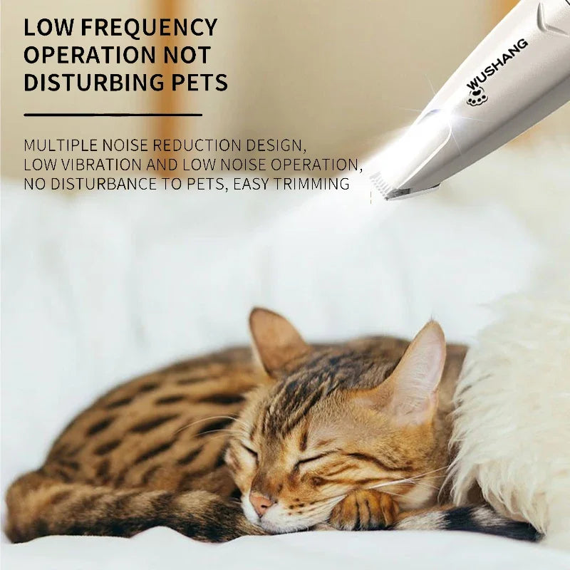 Pet Dog Electric Groomer Trimmer with LED Light – Waterproof Foot & Hair Trimmer