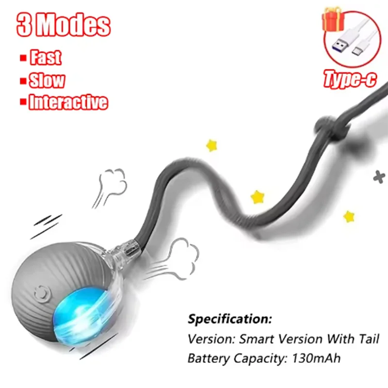 Interactive Electric Cat Ball Toy – Auto Rolling with Sound & Flash