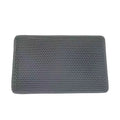 Rectangular gray mat with honeycomb texture on a white background