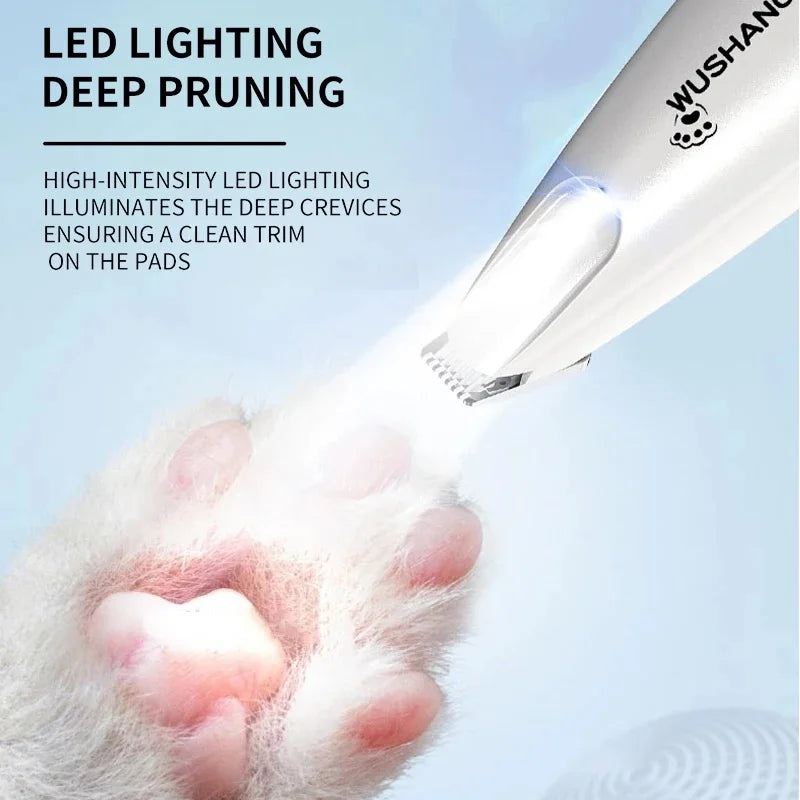 Pet Dog Electric Groomer Trimmer with LED Light – Waterproof Foot & Hair Trimmer