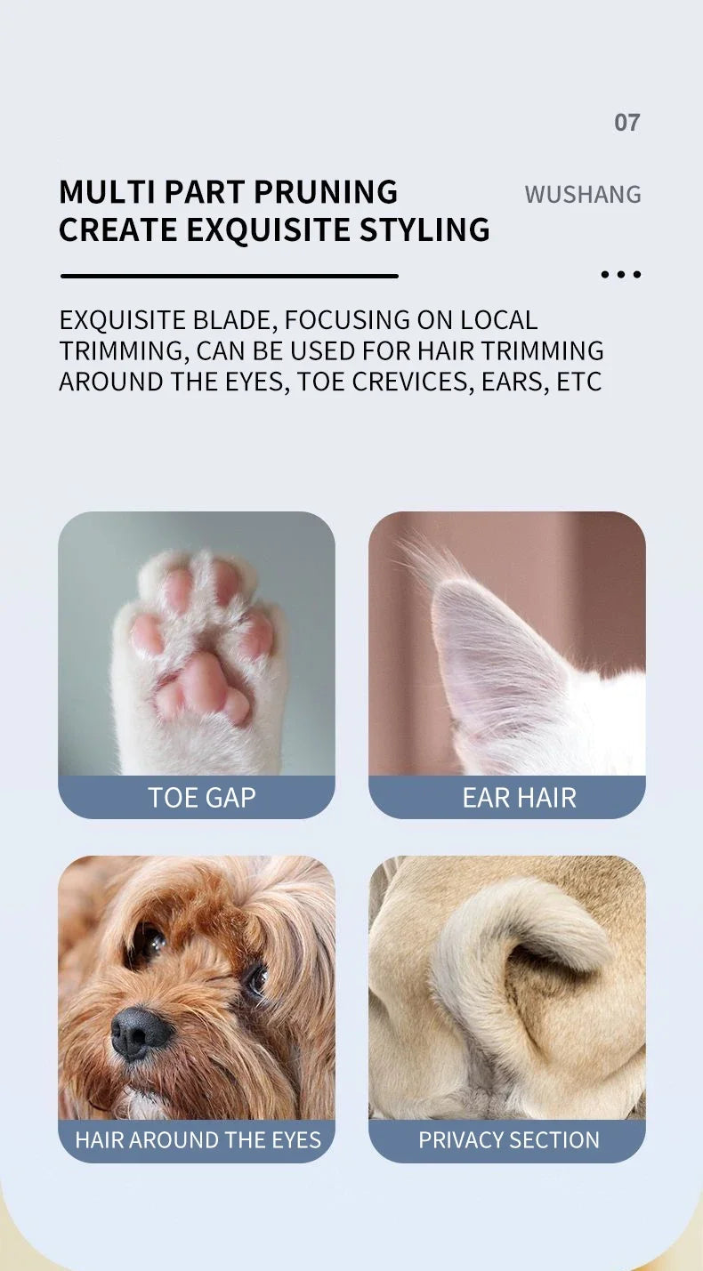 Pet Dog Electric Groomer Trimmer with LED Light – Waterproof Foot & Hair Trimmer