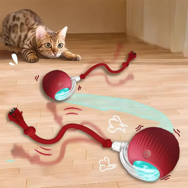 Interactive Electric Cat Ball Toy – Auto Rolling with Sound & Flash