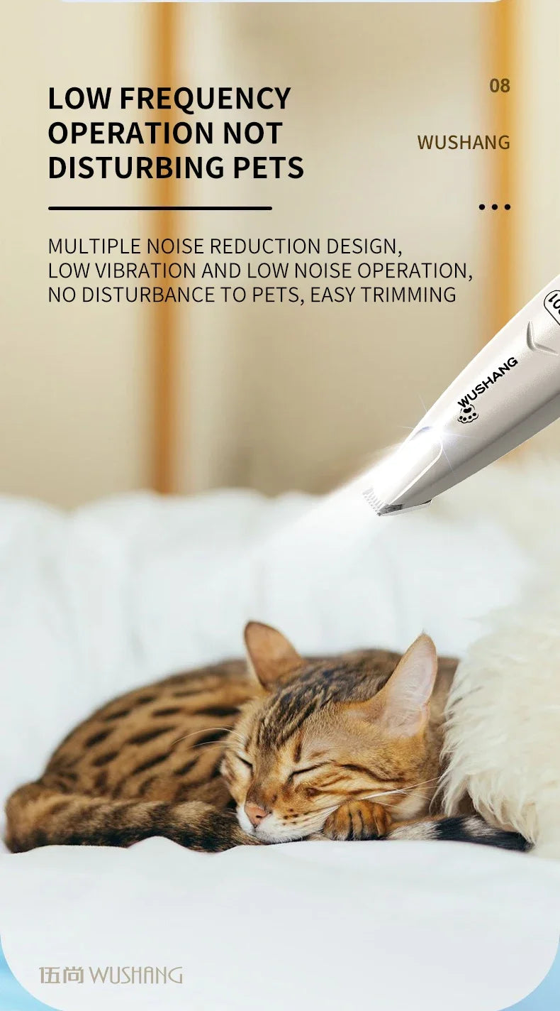 Pet Dog Electric Groomer Trimmer with LED Light – Waterproof Foot & Hair Trimmer