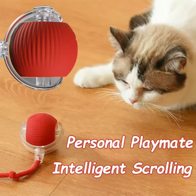 Interactive Electric Cat Ball Toy – Auto Rolling with Sound & Flash