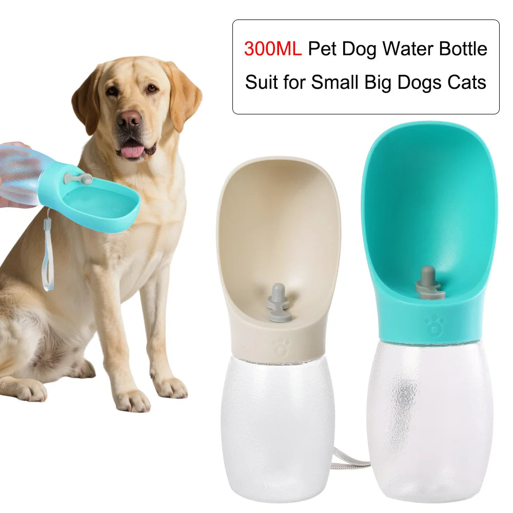 Portable Dog Water Bottle 300ML – Leakproof Travel Drinking Bottle for Small & Medium Dogs