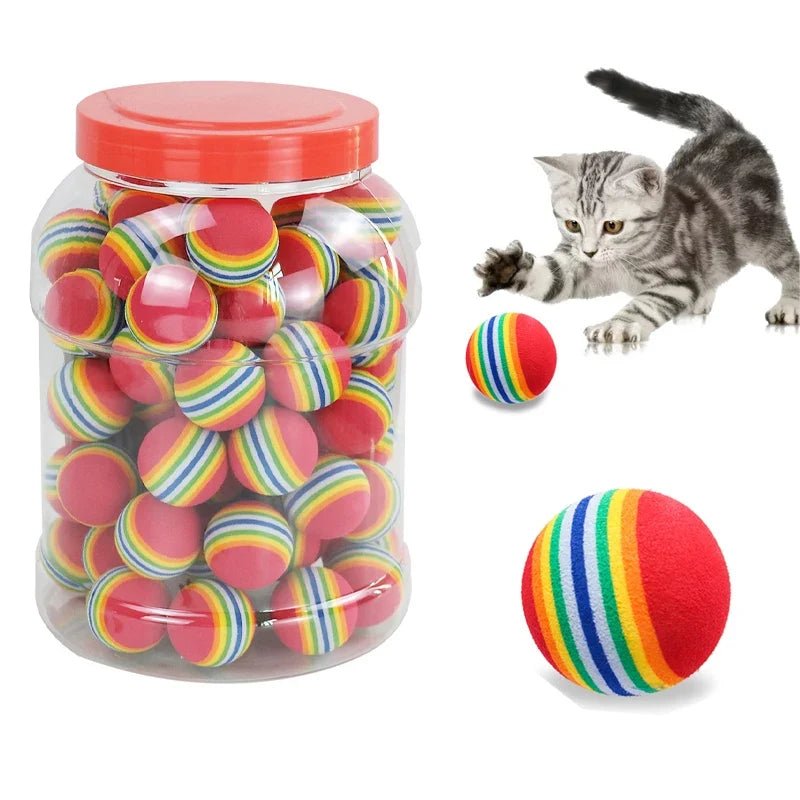 Rainbow EVA Toy Ball for Cats & Small Dogs – Soft, Non-Toxic & Fun - My Pet Spot