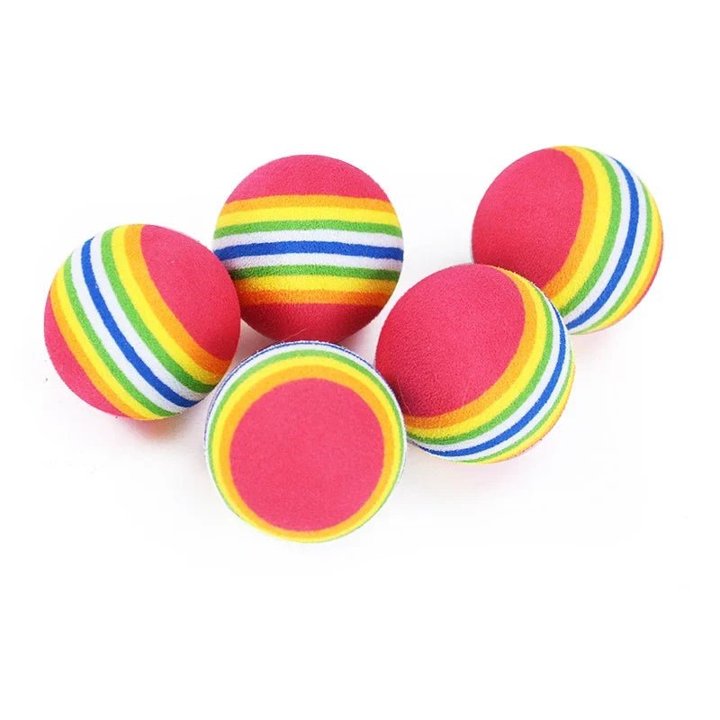 Rainbow EVA Toy Ball for Cats & Small Dogs – Soft, Non-Toxic & Fun - My Pet Spot